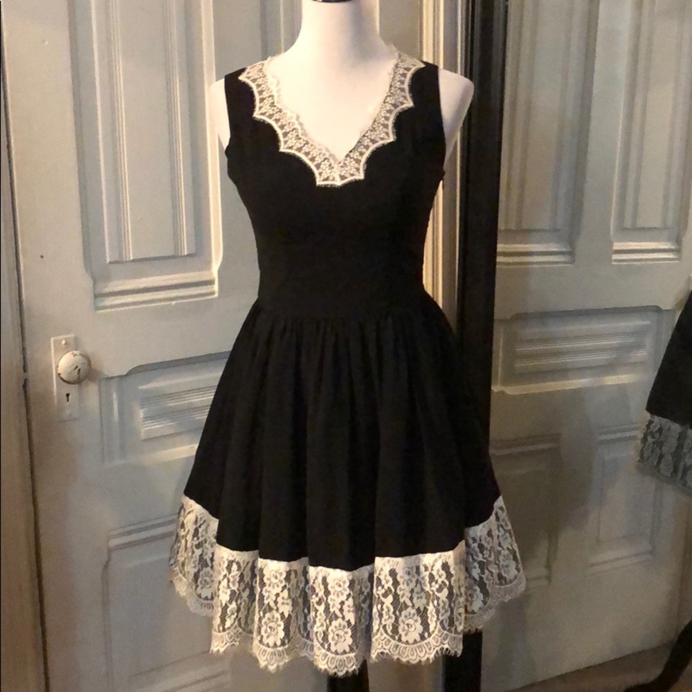 Lace fit and flare dress